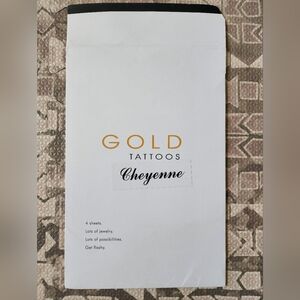 NWT 4 Sheets Large Gold Silver Black Metallic Shimmer Temporary Body Tattoos
